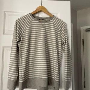 Grey and white stripped Eddie Bauer T-Shirt